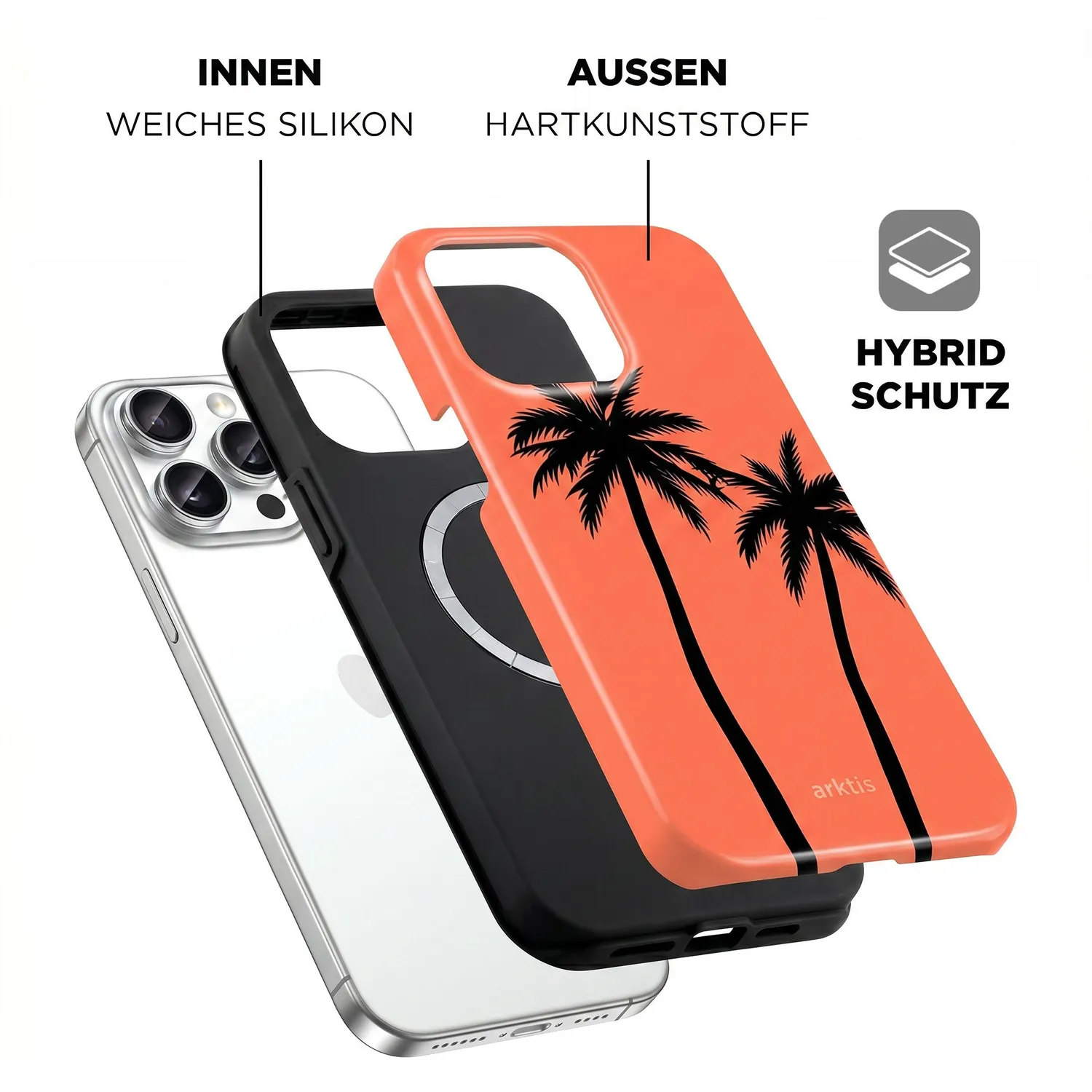 arktis iPhone 14 Pro Max Hülle Coral Coast MagSafe