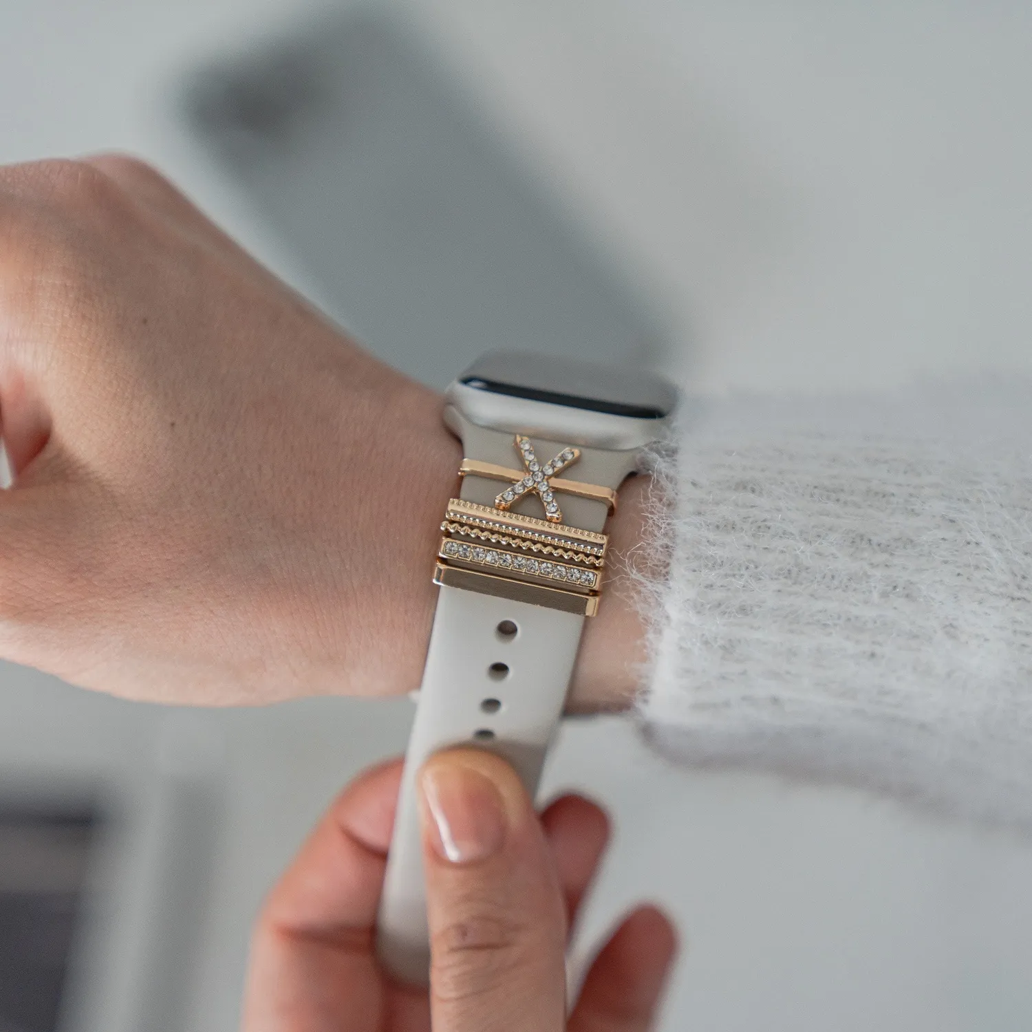 arktisband Buchstabe X Charm für Apple Watch Edelstahl Gold