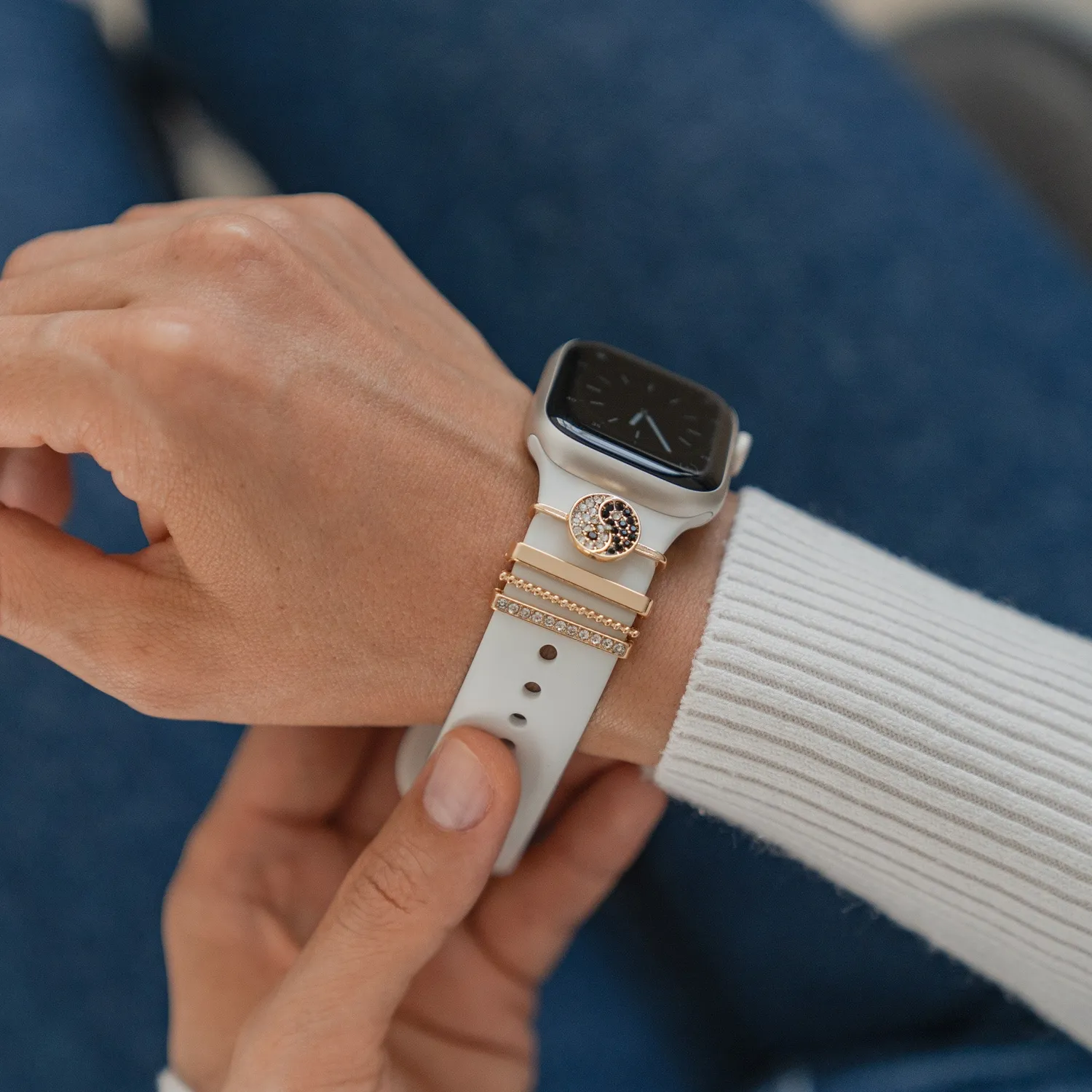 arktisband Apple Watch Charms Yin & Yang Anhänger Gold