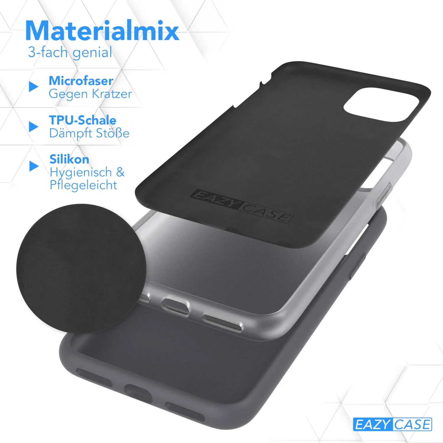 EAZY CASE Nano iPhone 11 Pro Silikonhülle Anthrazit