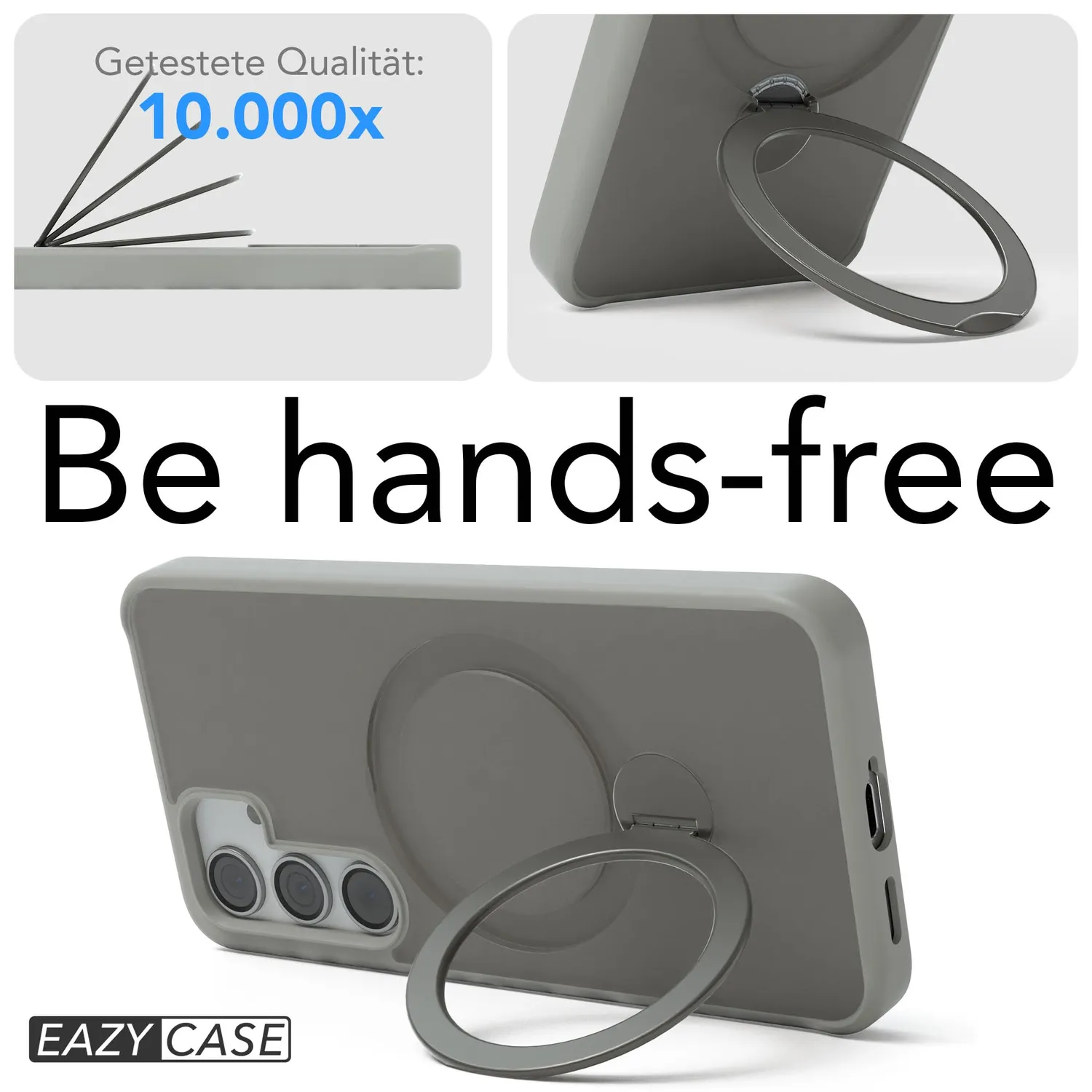 EAZY CASE Galaxy S24 Qi Charging Hülle Ring Grau