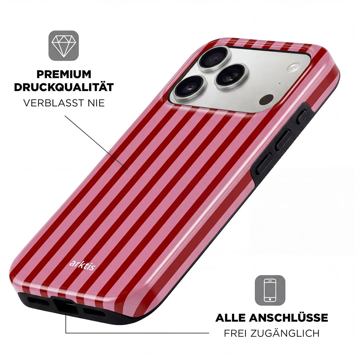 arktis Stripes iPhone 14 Pro Hülle MagSafe Print
