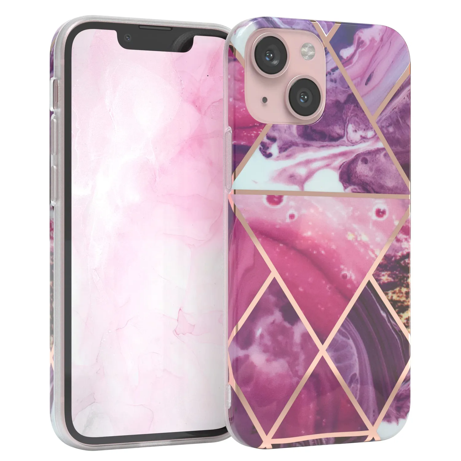 EAZY CASE iPhone 13 mini Silikonhülle Geometrie Grün