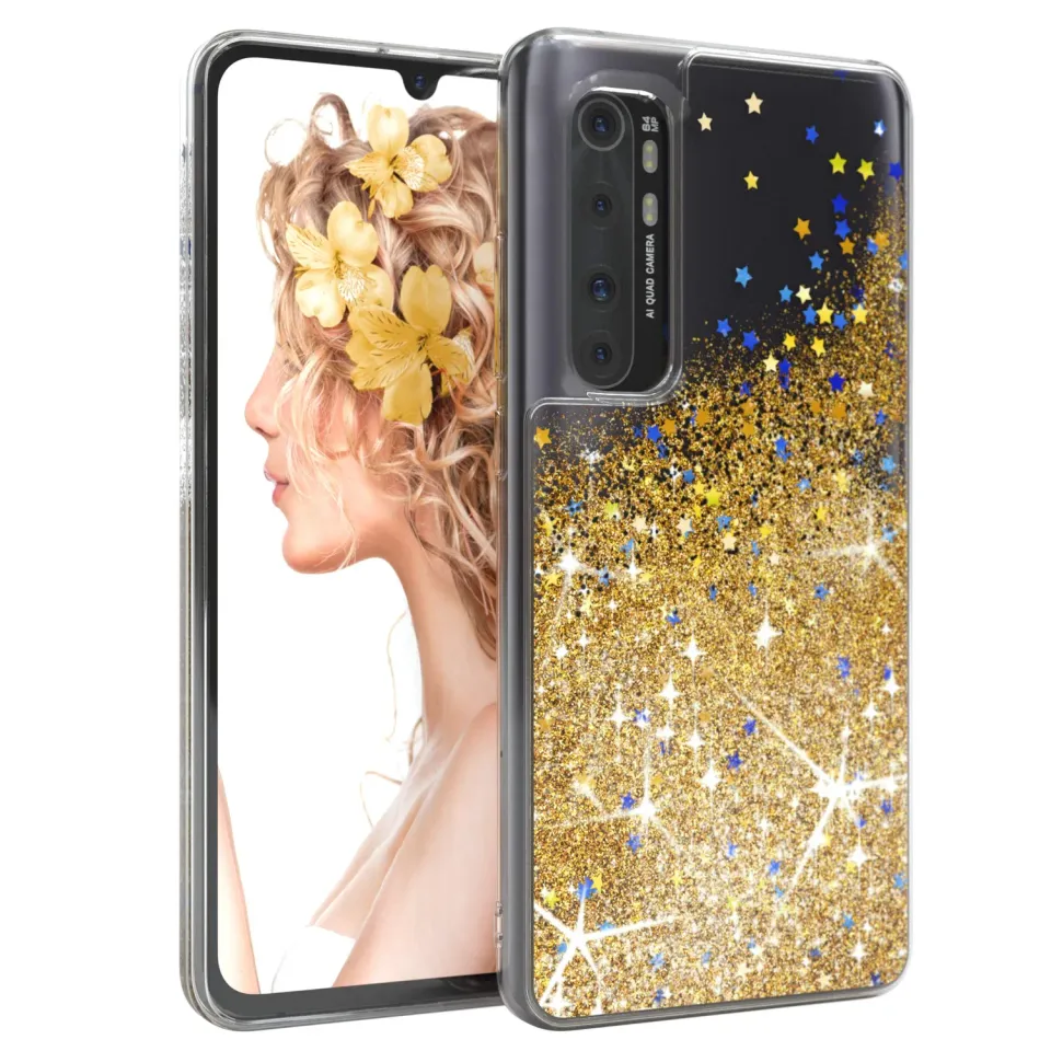 EAZY CASE Glitzer Handyhülle Xiaomi Mi 10 Note Lite gold
