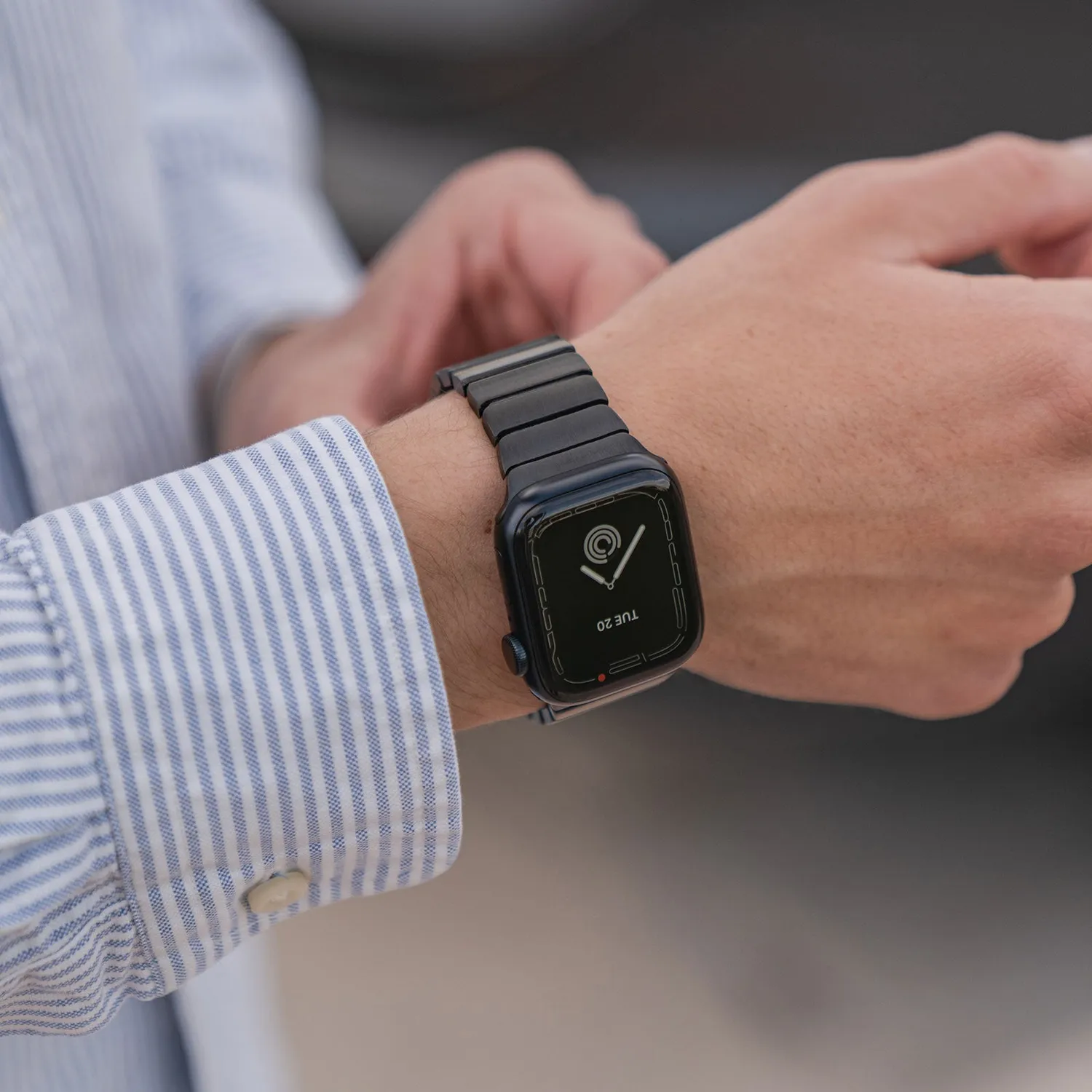 arktisband Iconic Apple Watch Gliederarmband Edelstahl Schwarz