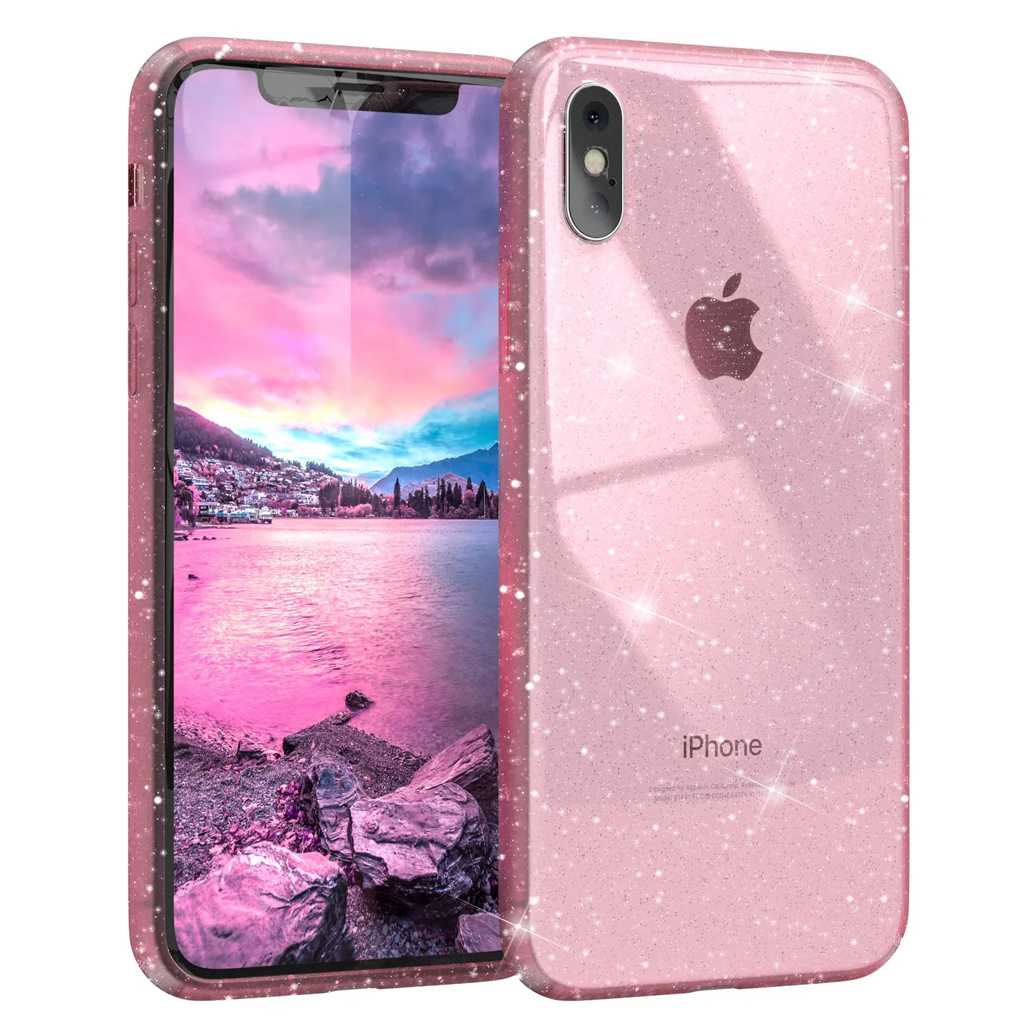 EAZY CASE Glitzer iPhone XS Max Handyhülle Blau funkelnd