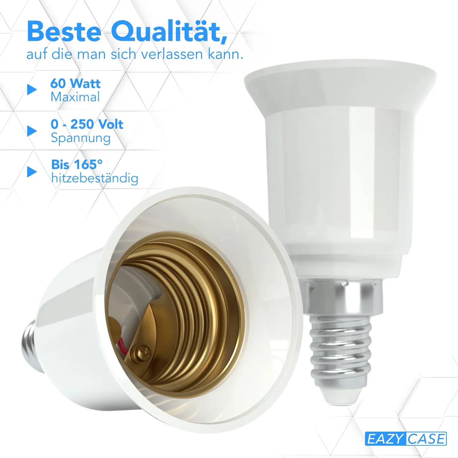 EAZY CASE E14 auf E27 Lampensockel Adapter Weiß 4er