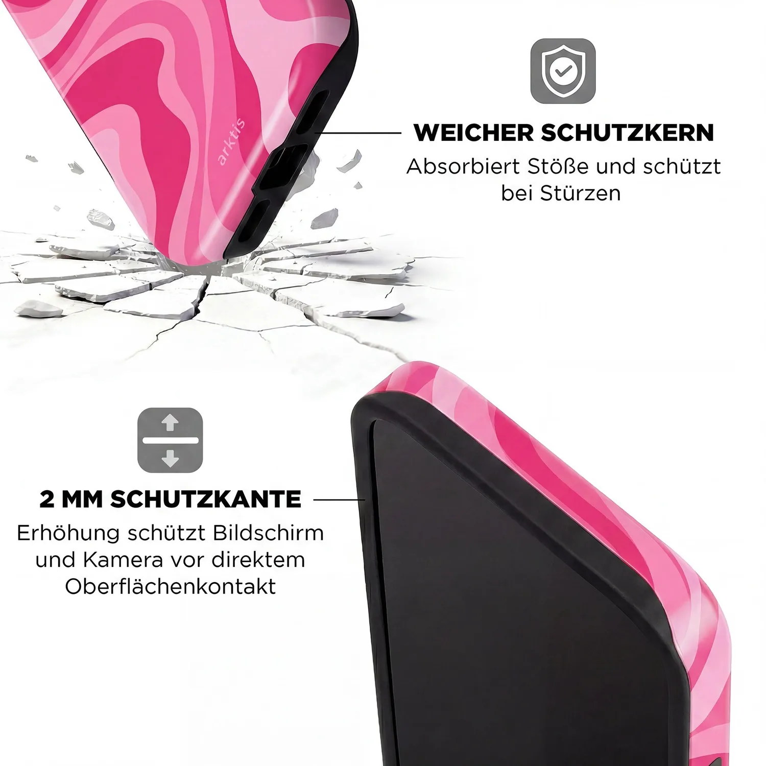arktis Aura iPhone 15 Pro Max Hülle Aura Pink MagSafe