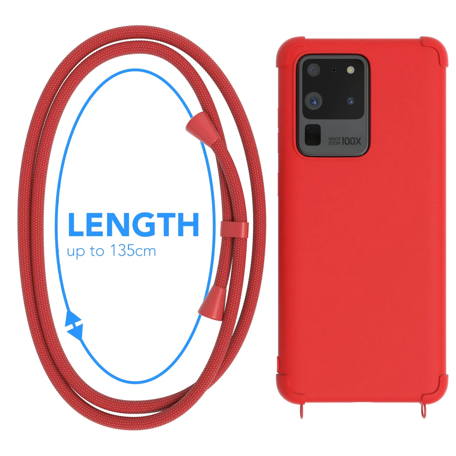 EAZY CASE Galaxy S20 Ultra Handykette Hülle Band Rot