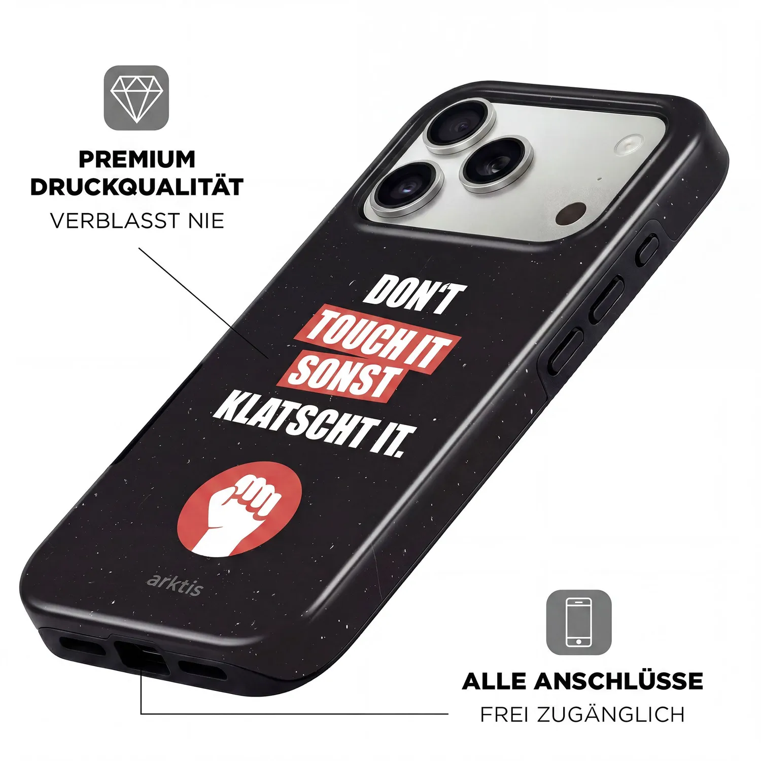 arktis Don't touch iPhone 16 Hülle mit MagSafe