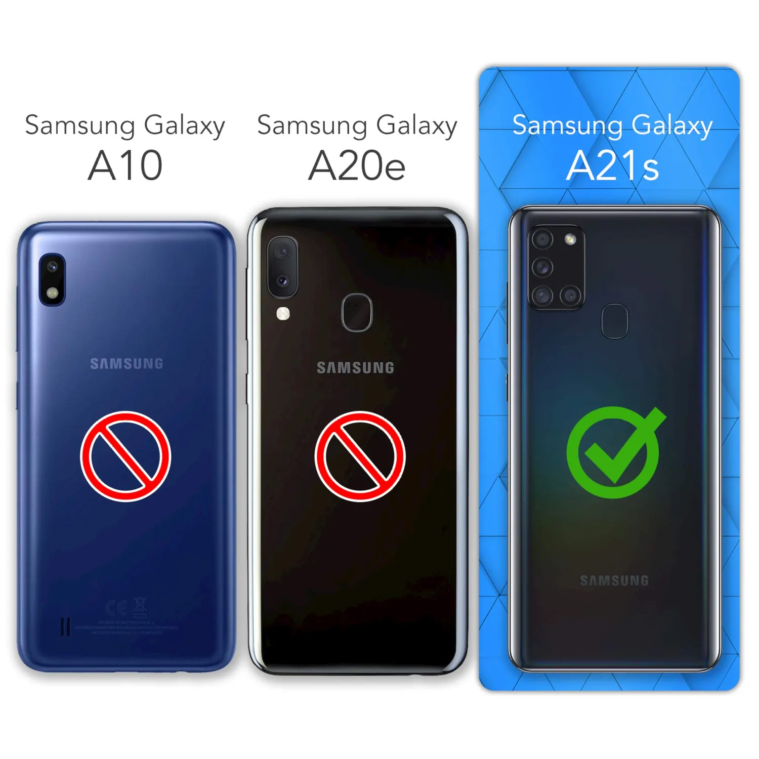 EAZY CASE Galaxy A21s Klapphülle Schwarz Bookstyle mit Kartenfach