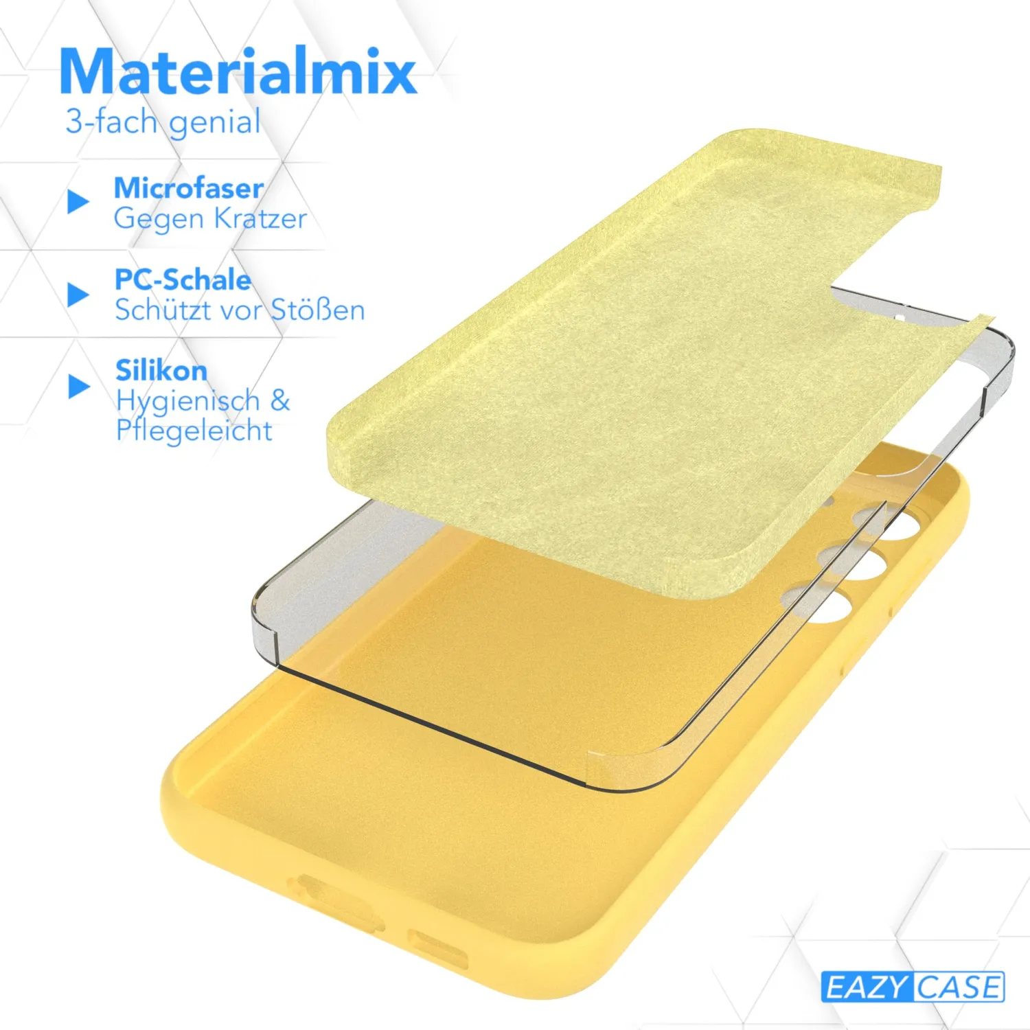 EAZY CASE Galaxy S23 Plus Premium Silikonhülle Gelb Kameraschutz