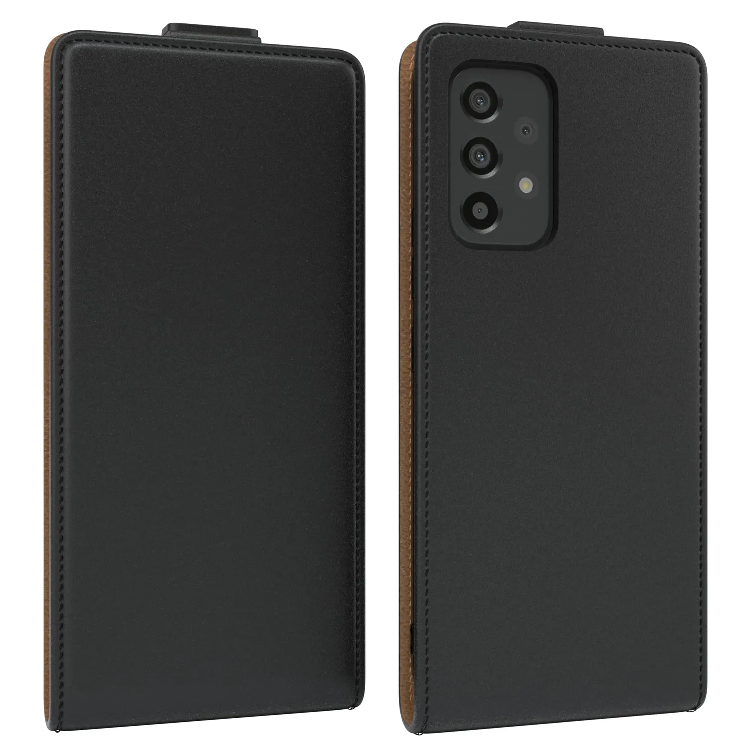EAZY CASE Galaxy A53 Klapphülle Flip Schwarz Kunstleder