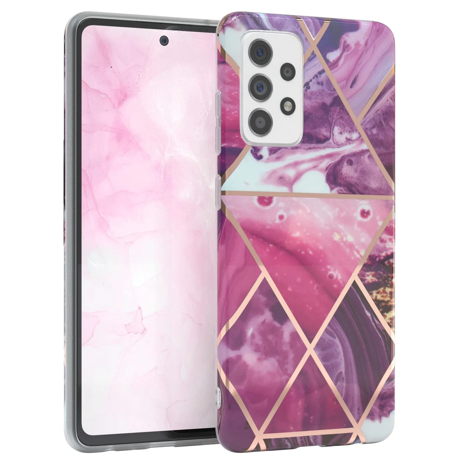 EAZY CASE Galaxy A52 Silikon Handyhülle Blume-Rosé Rosen