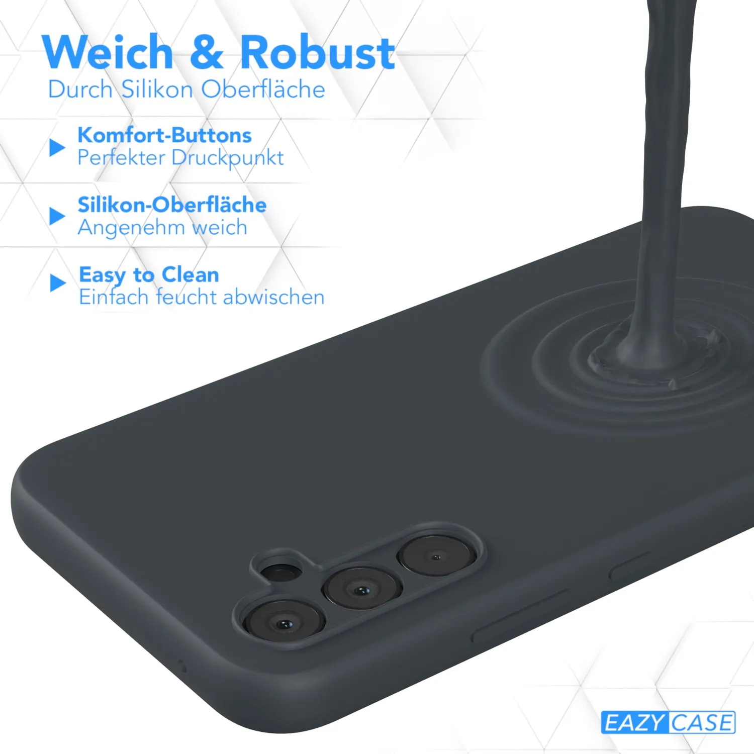 EAZY CASE Galaxy A34 Silikonhülle Dunkelgrau Kameraschutz