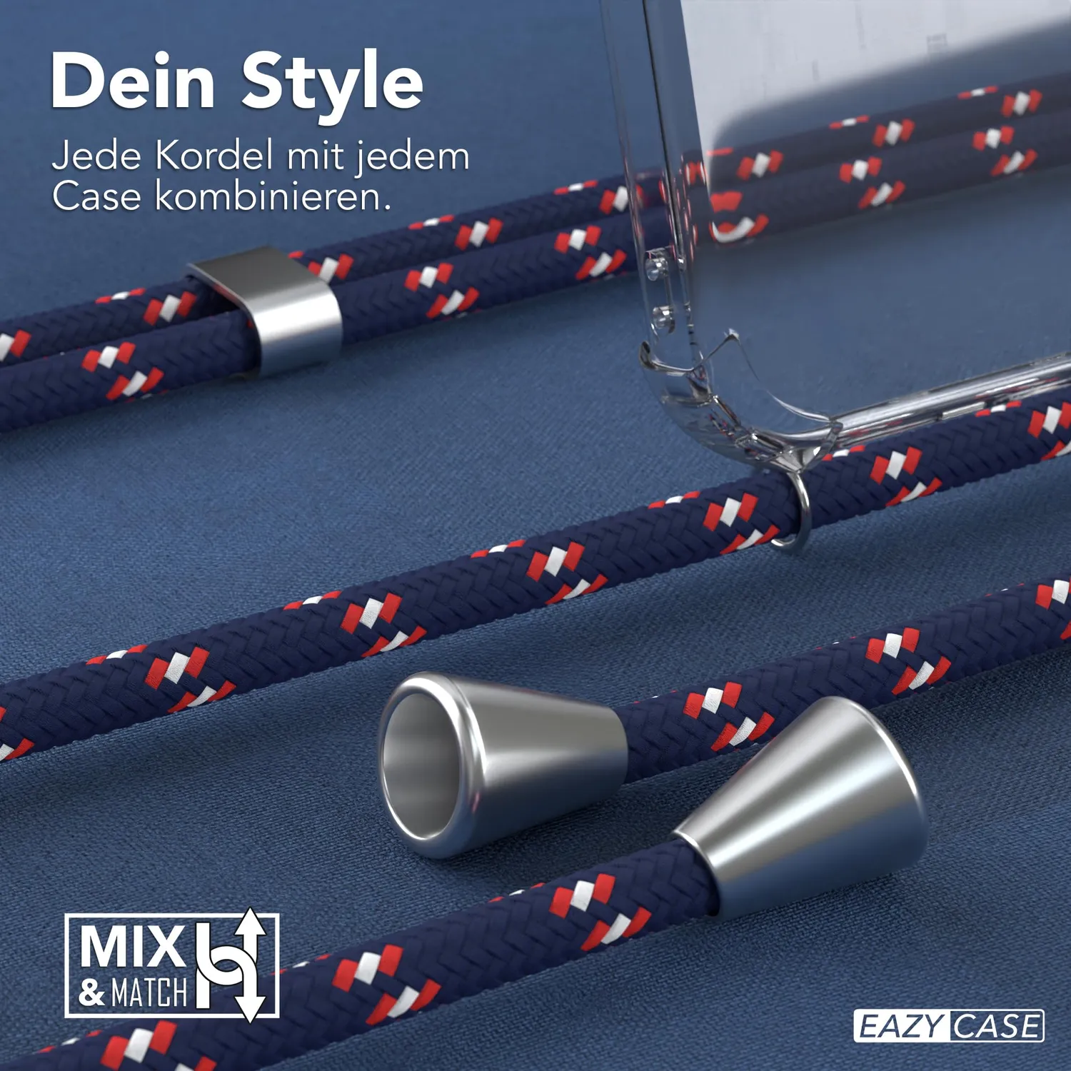 EAZY CASE Mi Note 10 Handykette Navy Camouflage