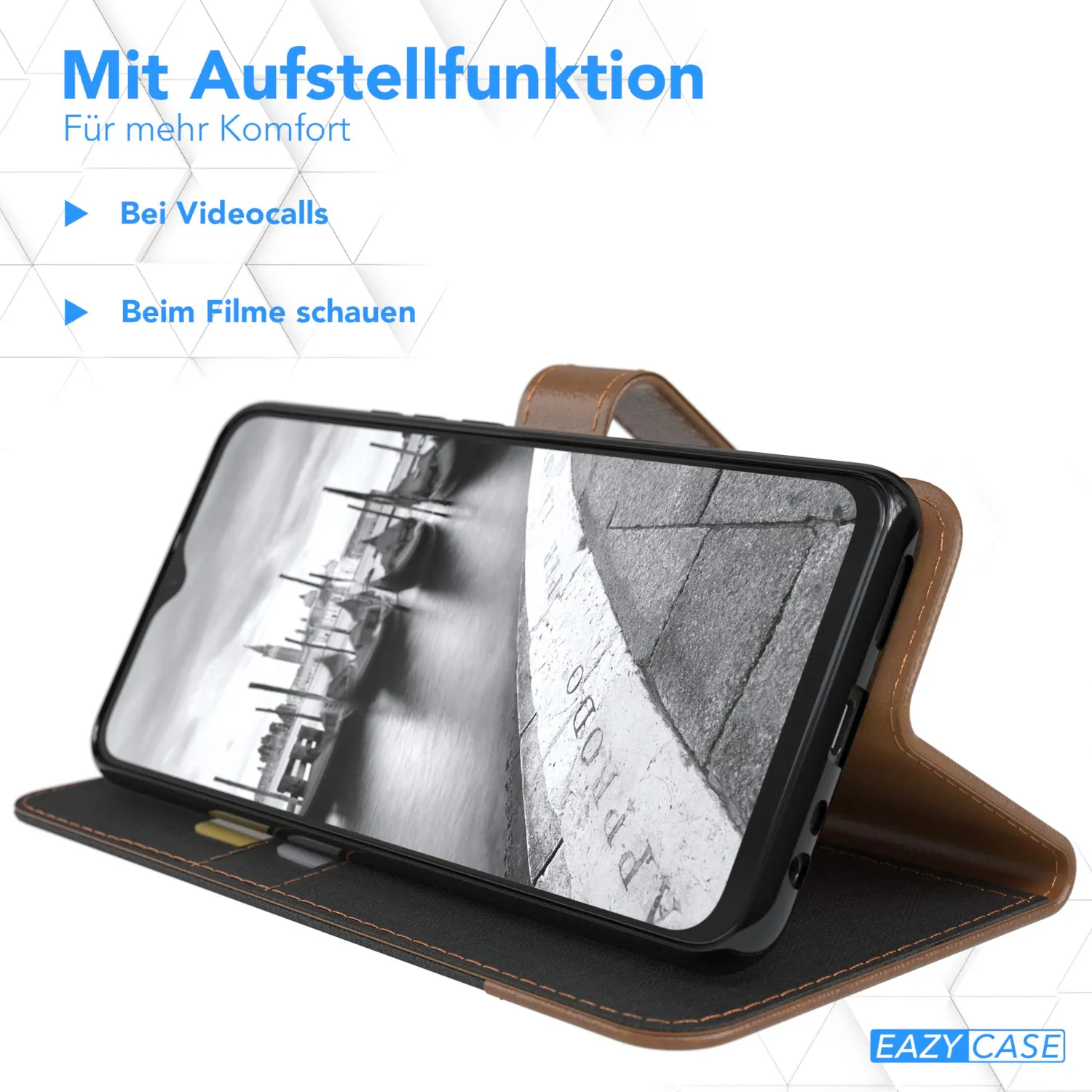 EAZY CASE Klapphülle Xiaomi Redmi 9 Schwarz Jeansoptik