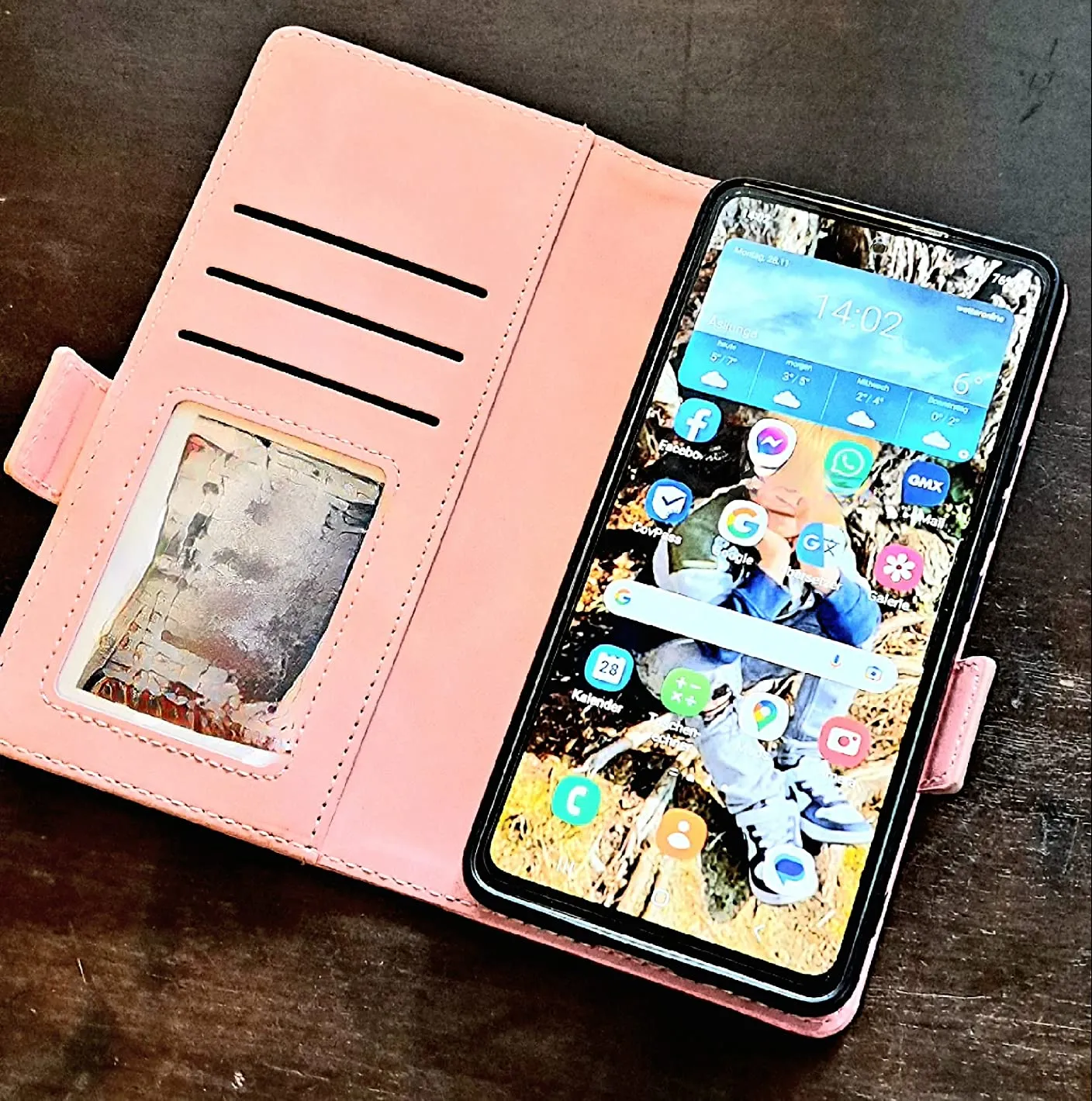 YATWIN Galaxy A53 5G Klapphülle Leder Schwarz RFID