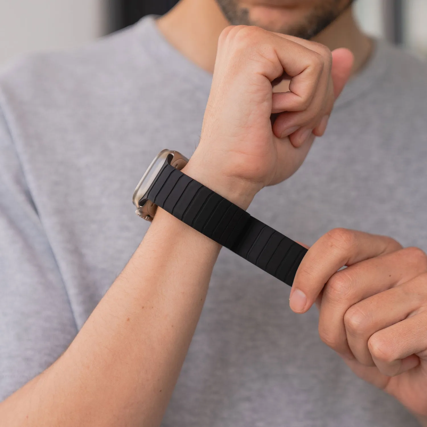arktiband MagFlow Apple Watch Armband Schwarz 46mm