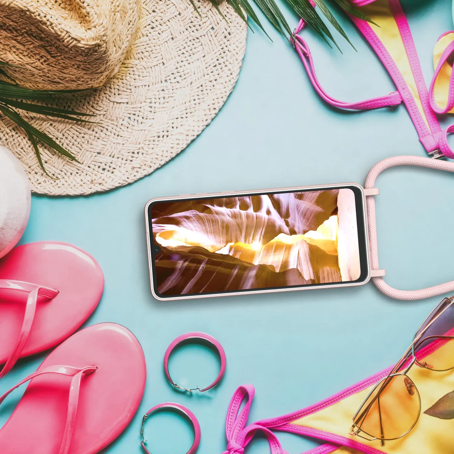 EAZY CASE Galaxy A33 5G Handykette Alt Rosa Silikon