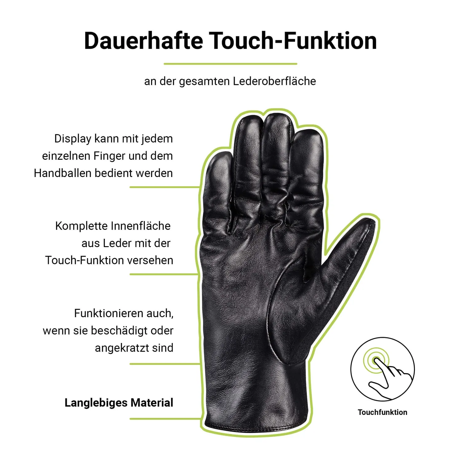 Artwizz SmartGlove Touchscreen Lederhandschuhe schwarz