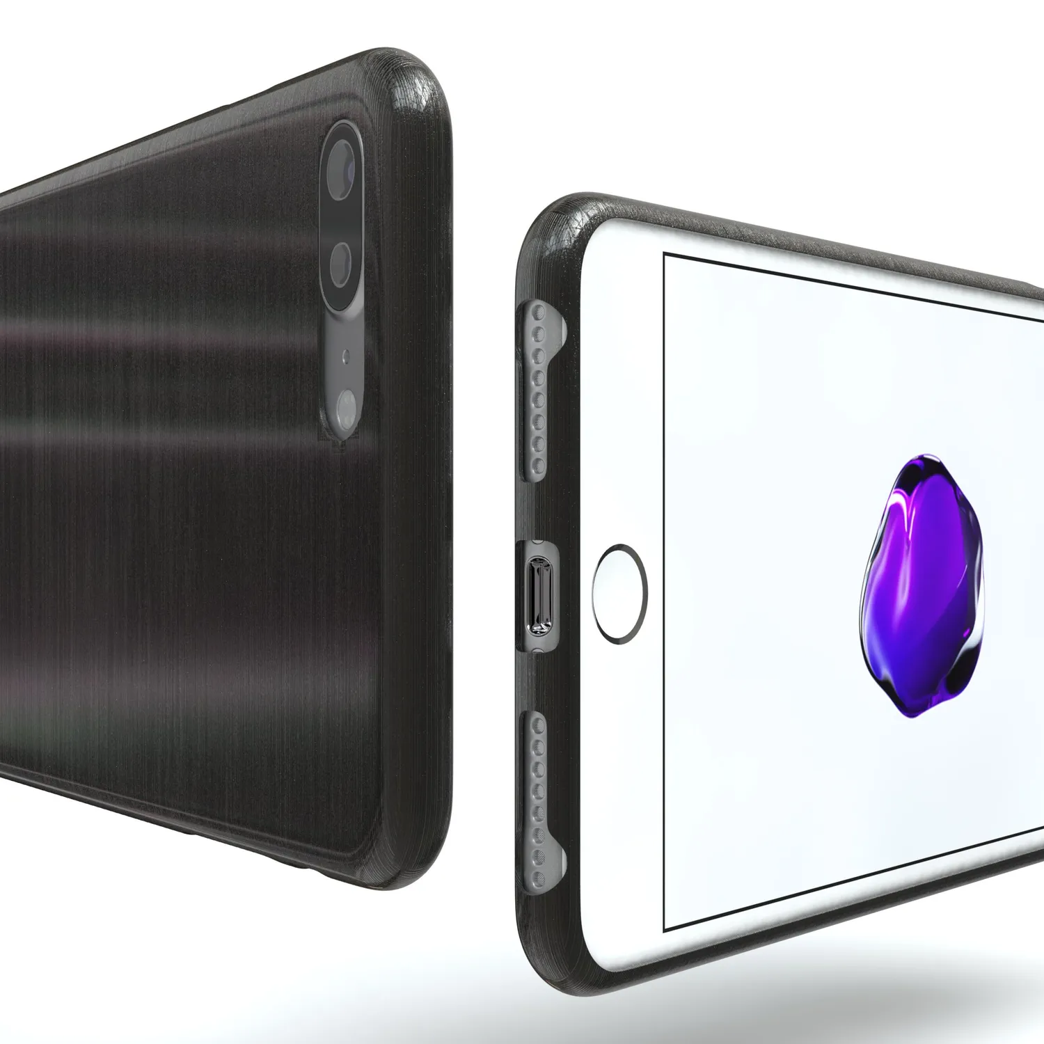 EAZY CASE iPhone 7 Plus / 8 Plus Hülle Anthrazit gebürstet