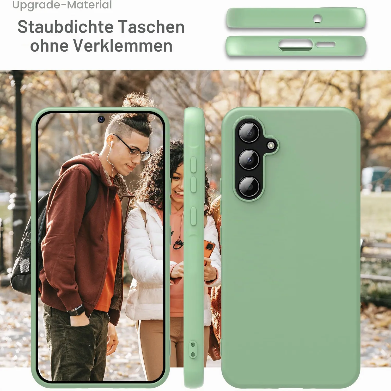 YATWIN Galaxy A55 Silikonhülle Mintgrün Soft-Touch