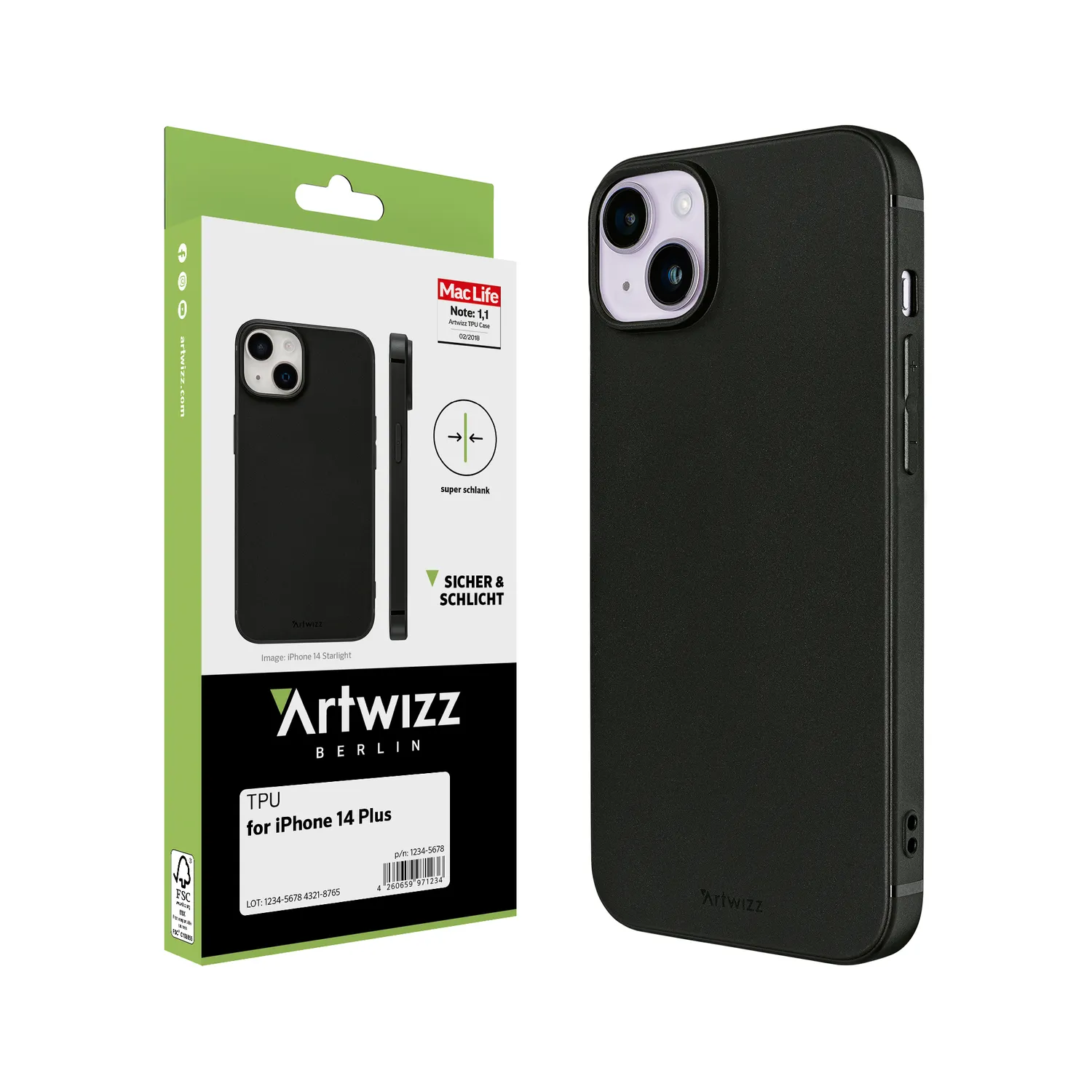 Artwizz TPU Case iPhone 14 Plus Schutzhülle matt schwarz