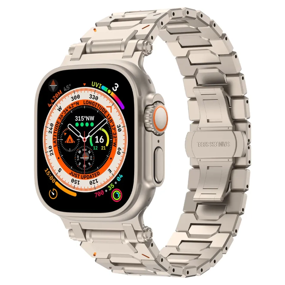 arktisband TXR-500 Apple Watch Armband 49mm Natur Edelstahl