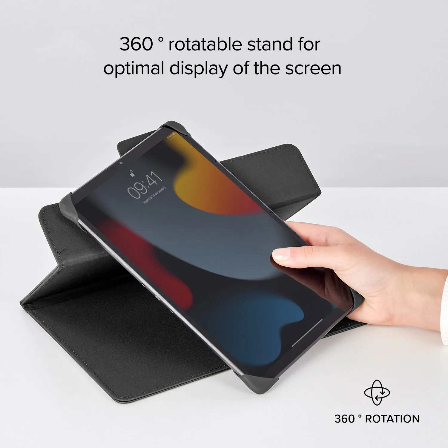 SBS Book Case Tablet-Hülle bis 11 Zoll mit 360° Stand schwarz