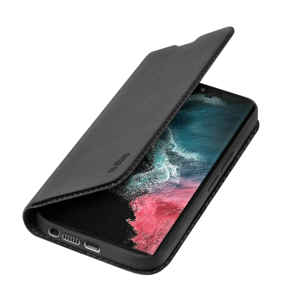 SBS Book Wallet Lite Galaxy S23 Ultra Klapphülle schwarz Leder-Optik