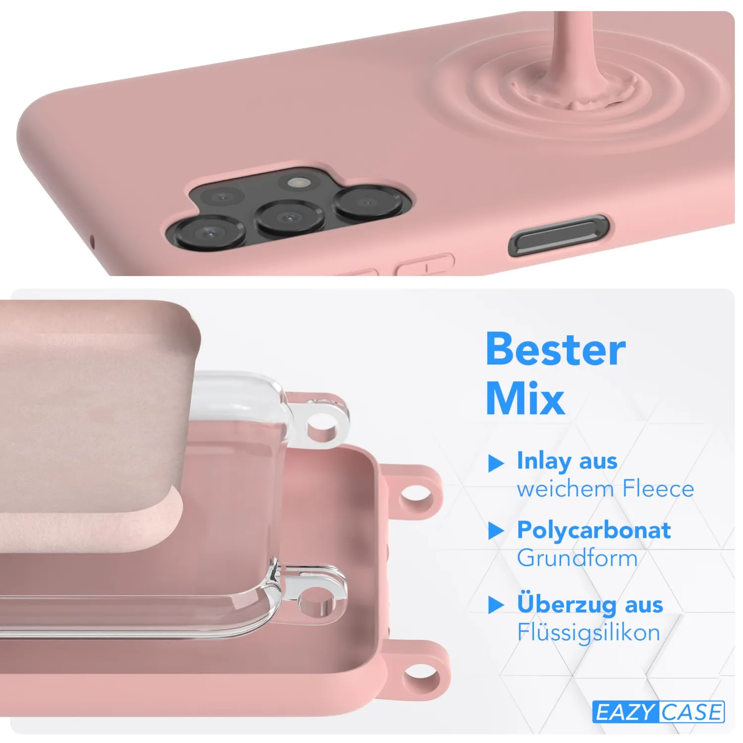 EAZY CASE Galaxy A13 4G Handykette Alt Rosa TPU