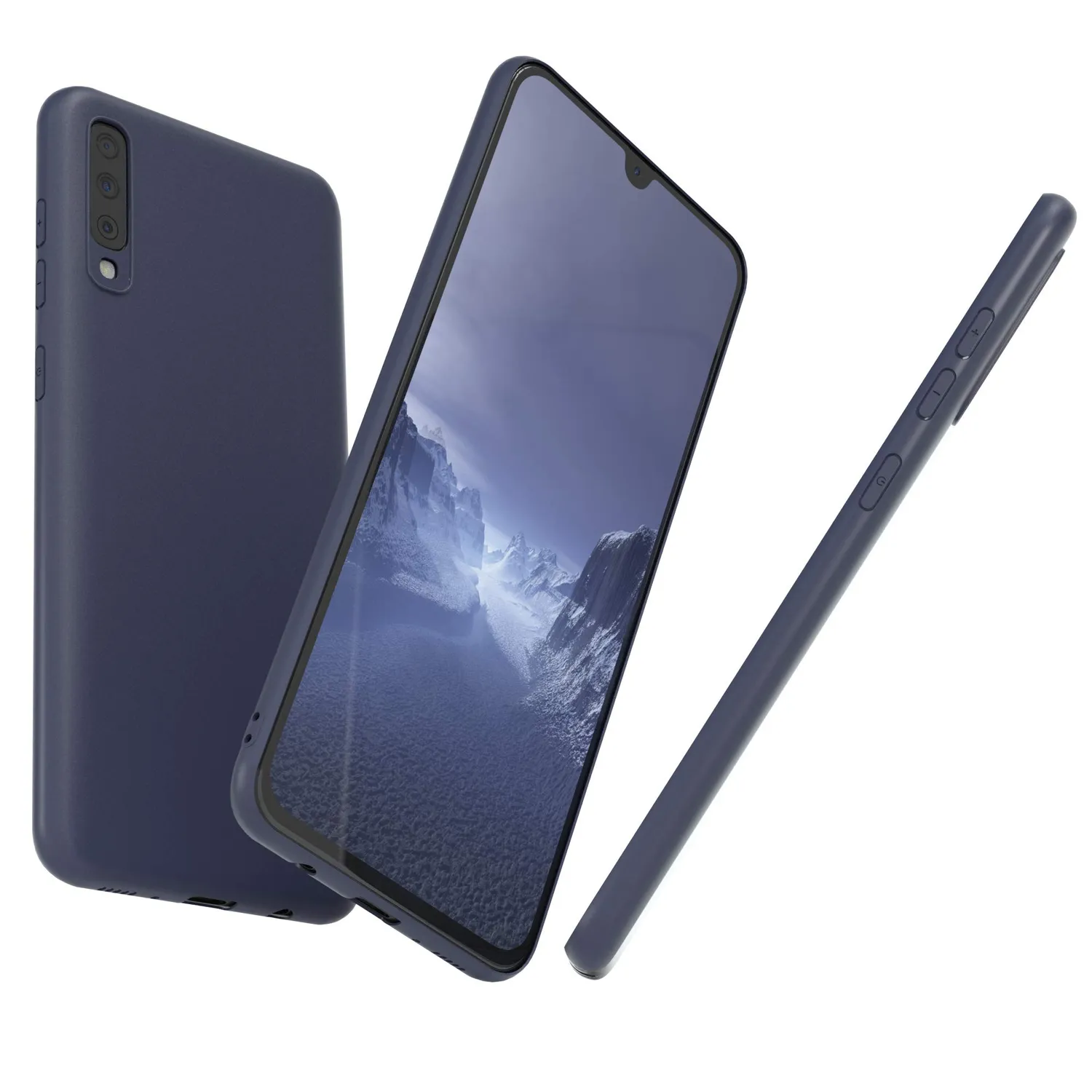 EAZY CASE Samsung Galaxy A70 Hülle Navy Blau 0,8mm