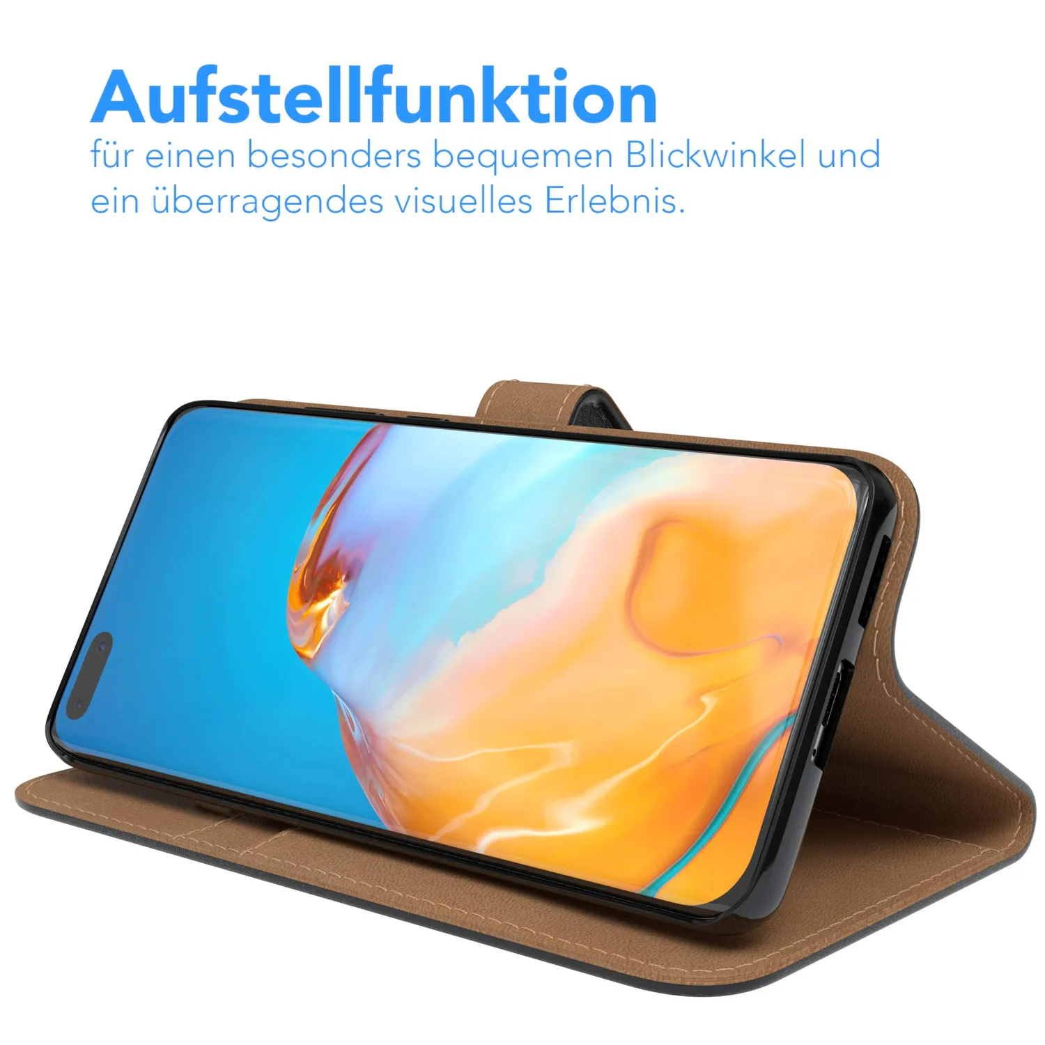 EAZY CASE Book Huawei P40 Pro Klapphülle Schwarz 2 Karten