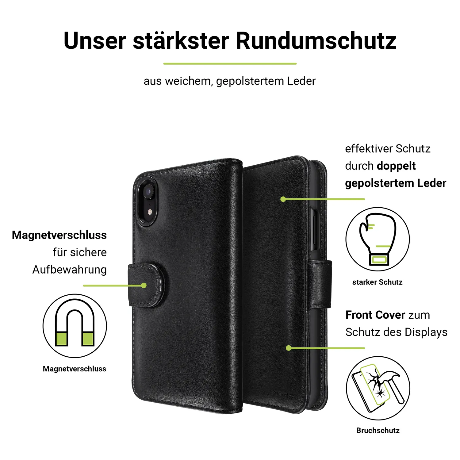 Artwizz SeeJacket Leather iPhone XR Lederhülle schwarz
