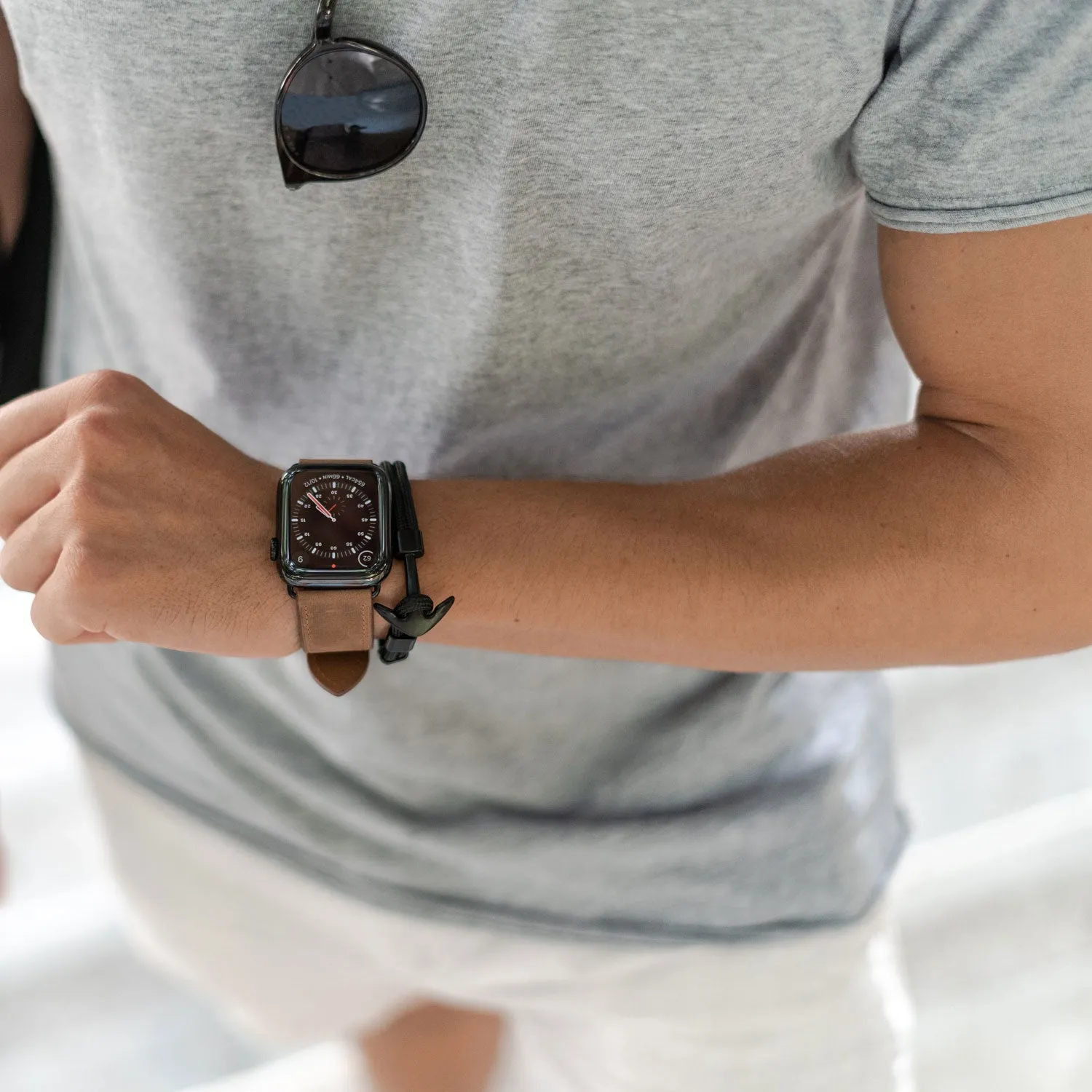 arktis Premium Apple Watch Armband Vintage Braun 44 mm