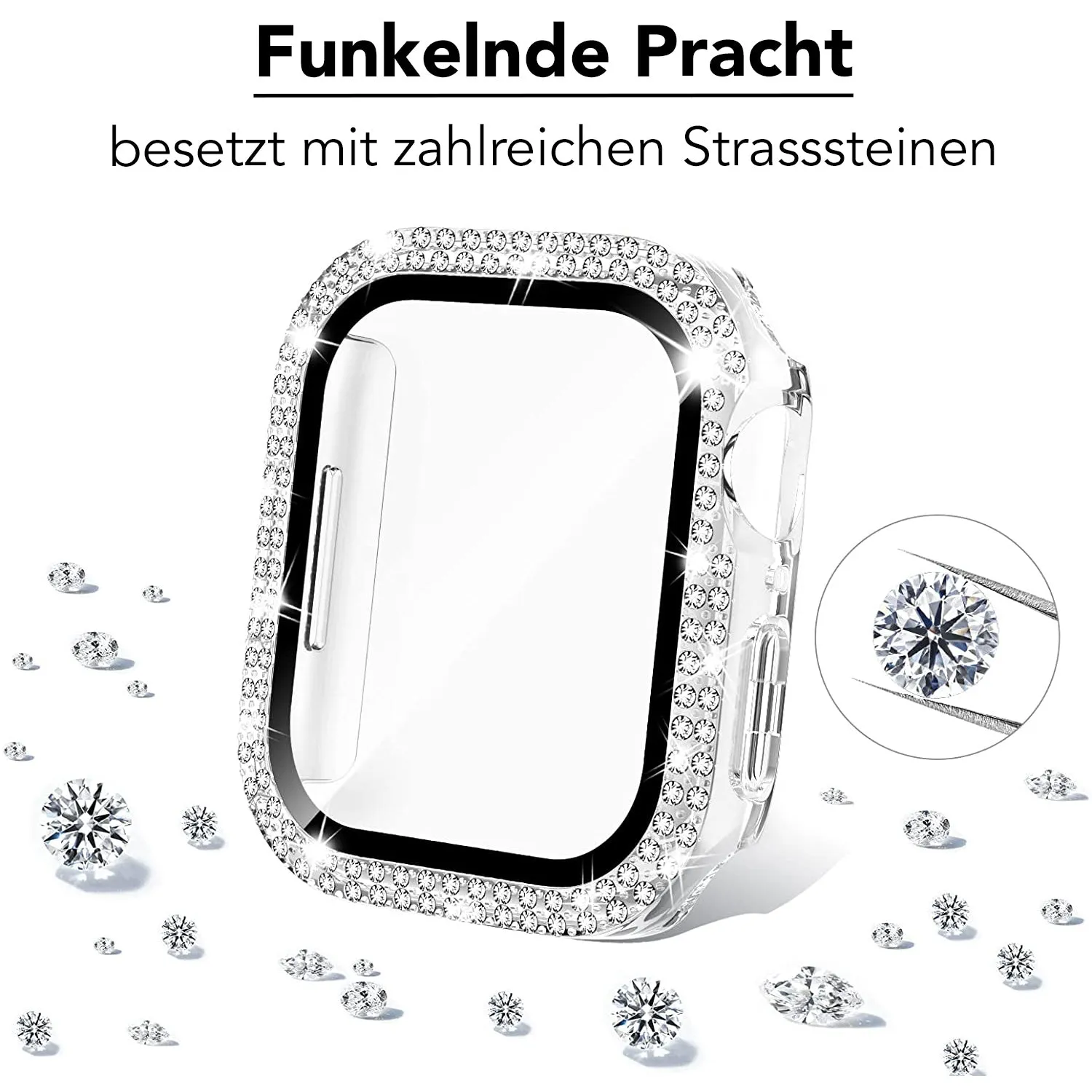 arktisband GLAMOUR Apple Watch Hülle Strass Gold 45mm