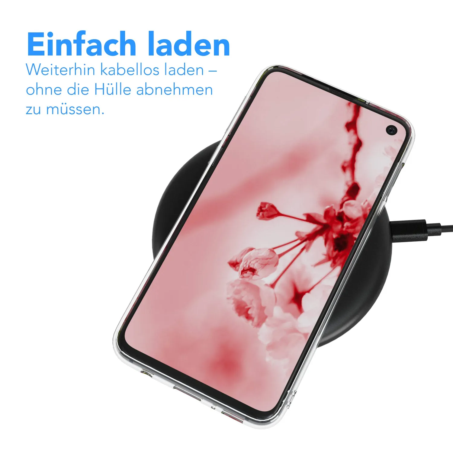 EAZY CASE Galaxy S10e Silikonhülle Transparent Rosen