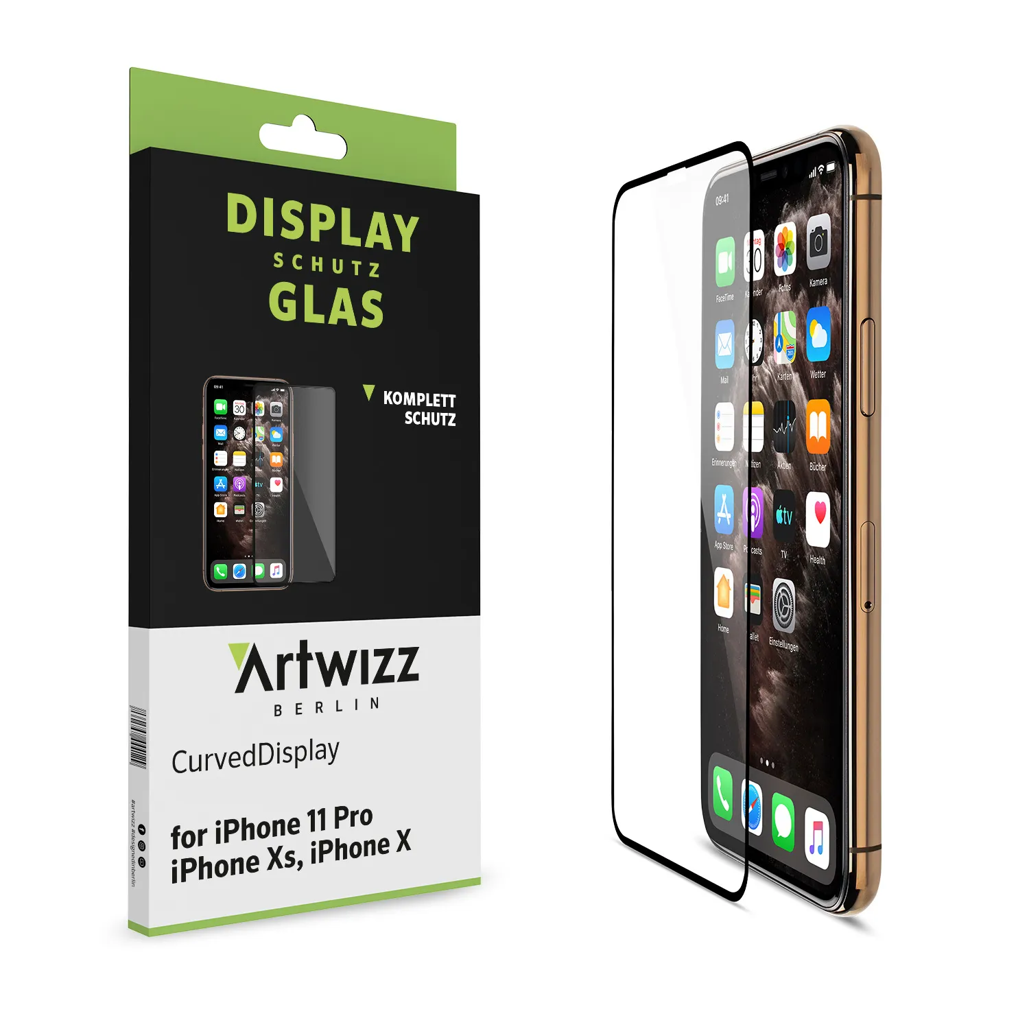 Artwizz CurvedDisplay iPhone X/XS/11 Pro Panzerglas 3D