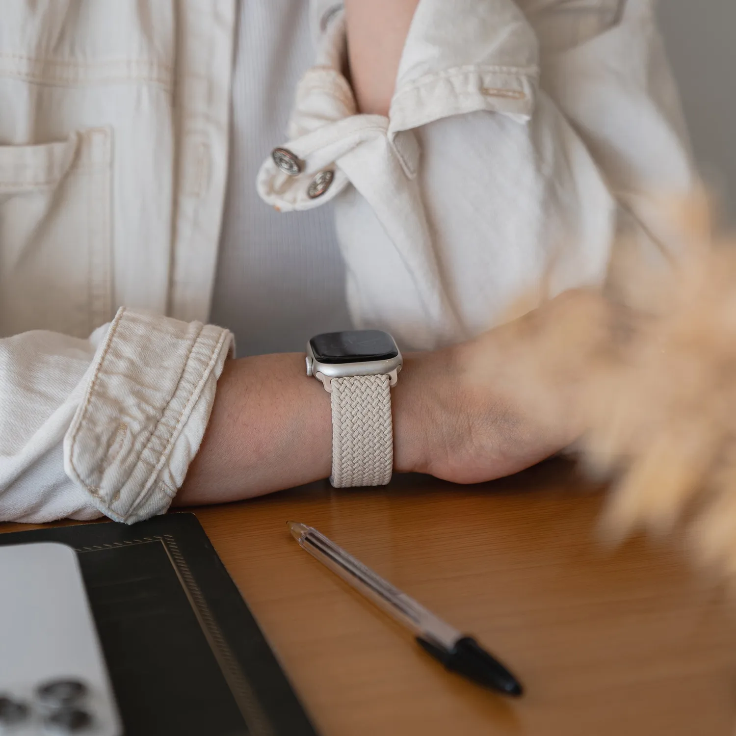arktis Casual Apple Watch Armband Polarstern geflochten