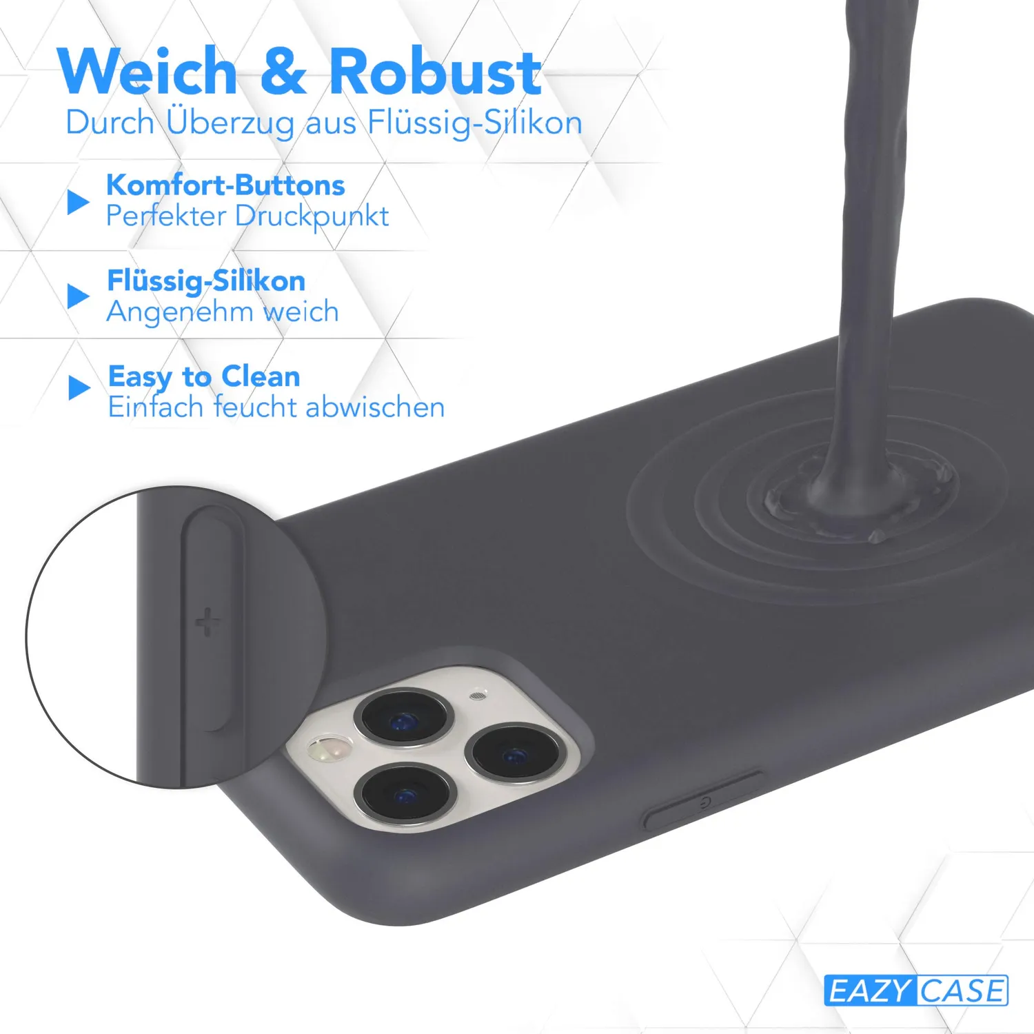 EAZY CASE Nano iPhone 11 Pro Silikonhülle Anthrazit