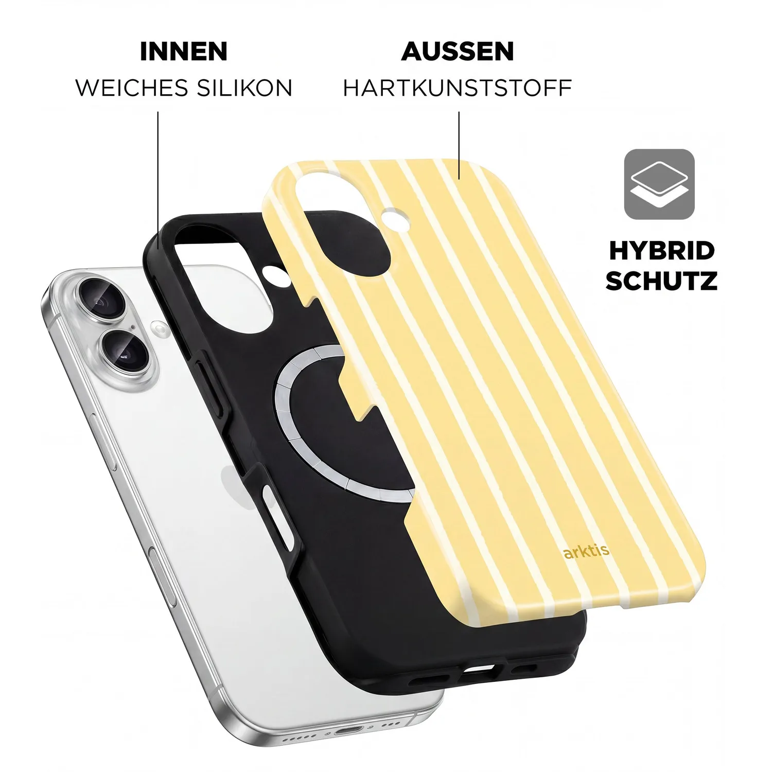 arktis iPhone 17 Hülle Sunny Stripes MagSafe