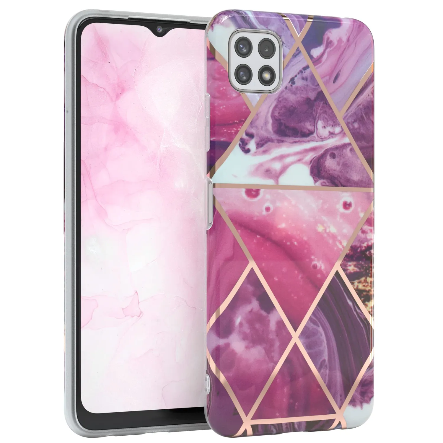 EAZY CASE Galaxy A22 5G Hülle Blume Rosé Rosen Design