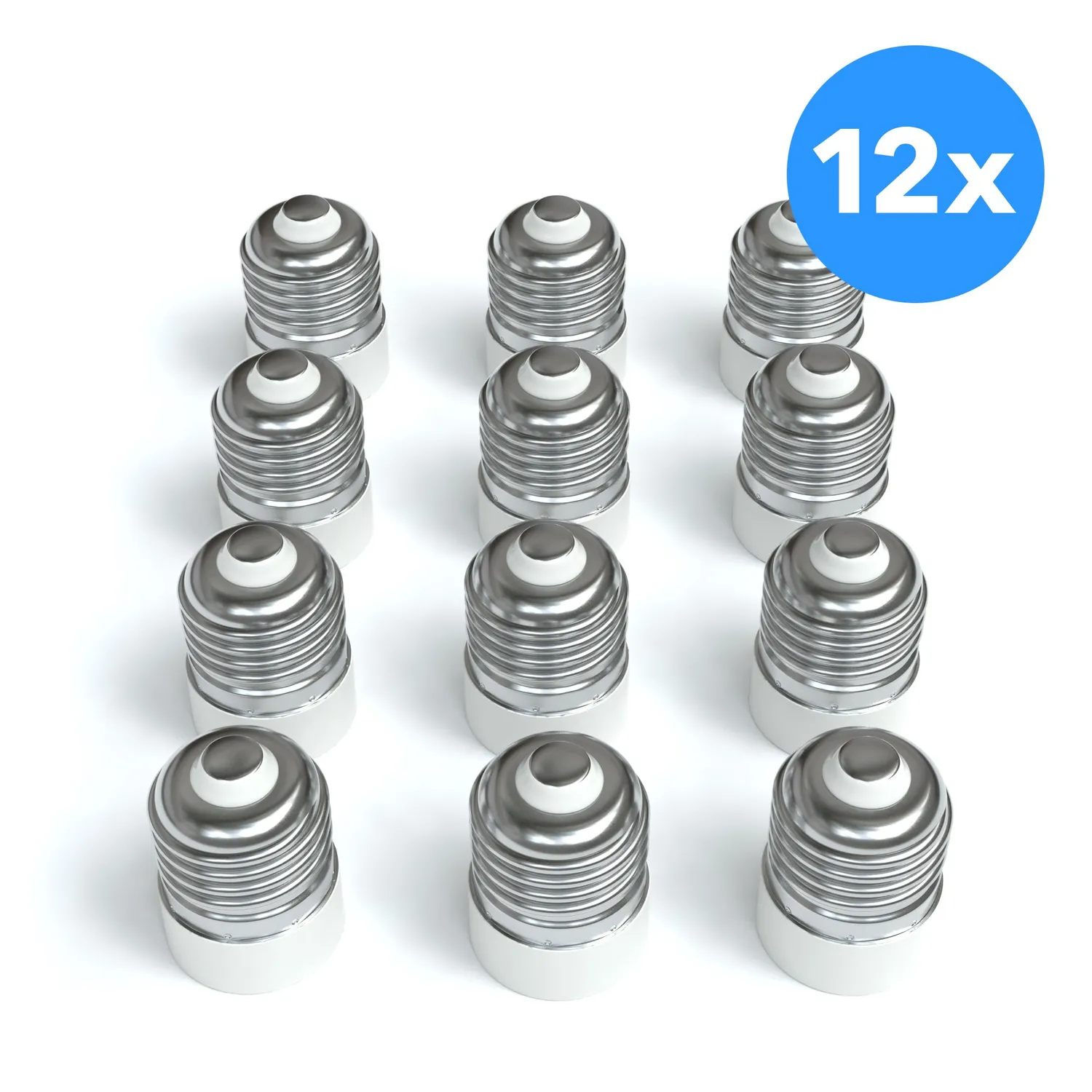 EAZY CASE E27 auf E14 Fassungsadapter weiß 12er Set LED-geeignet