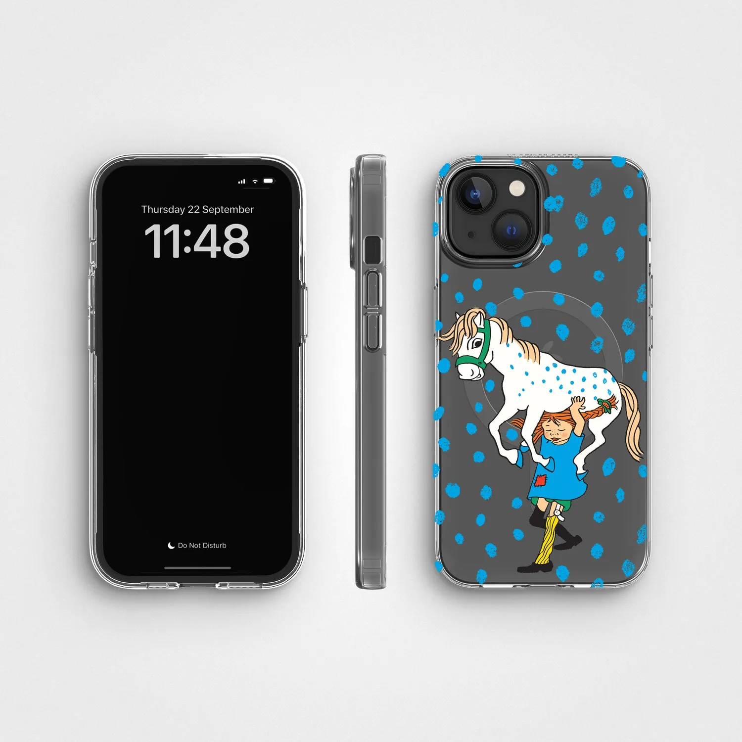 agood company CLRPRTCT iPhone 13/14 Handyhülle Pippi Carrying Horse klar