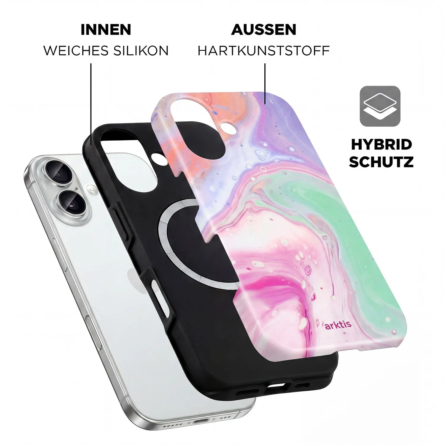 arktis iPhone 17 Hülle Neo Marble MagSafe