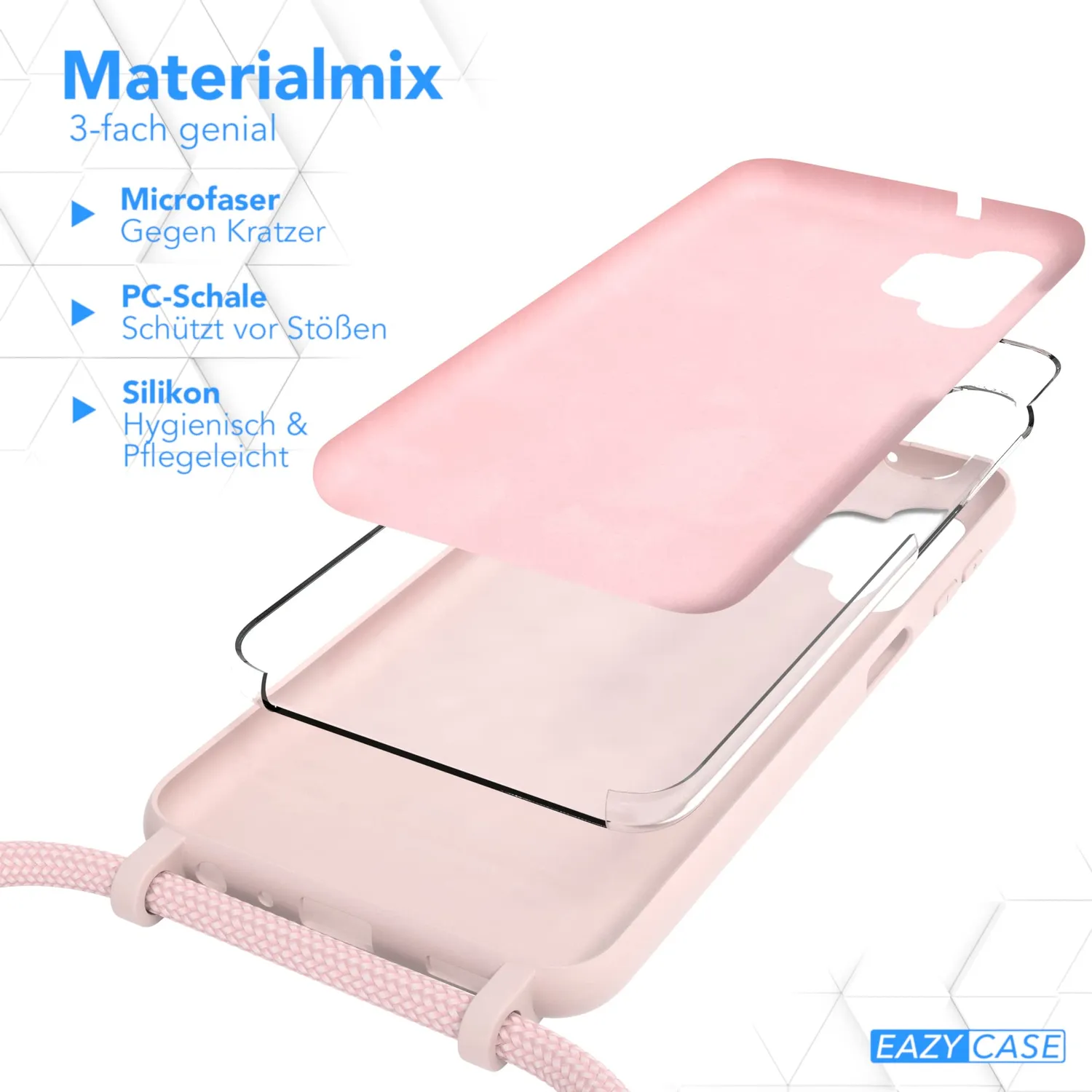 EAZY CASE Galaxy A13 Handykette Hülle Silikon alt rosa