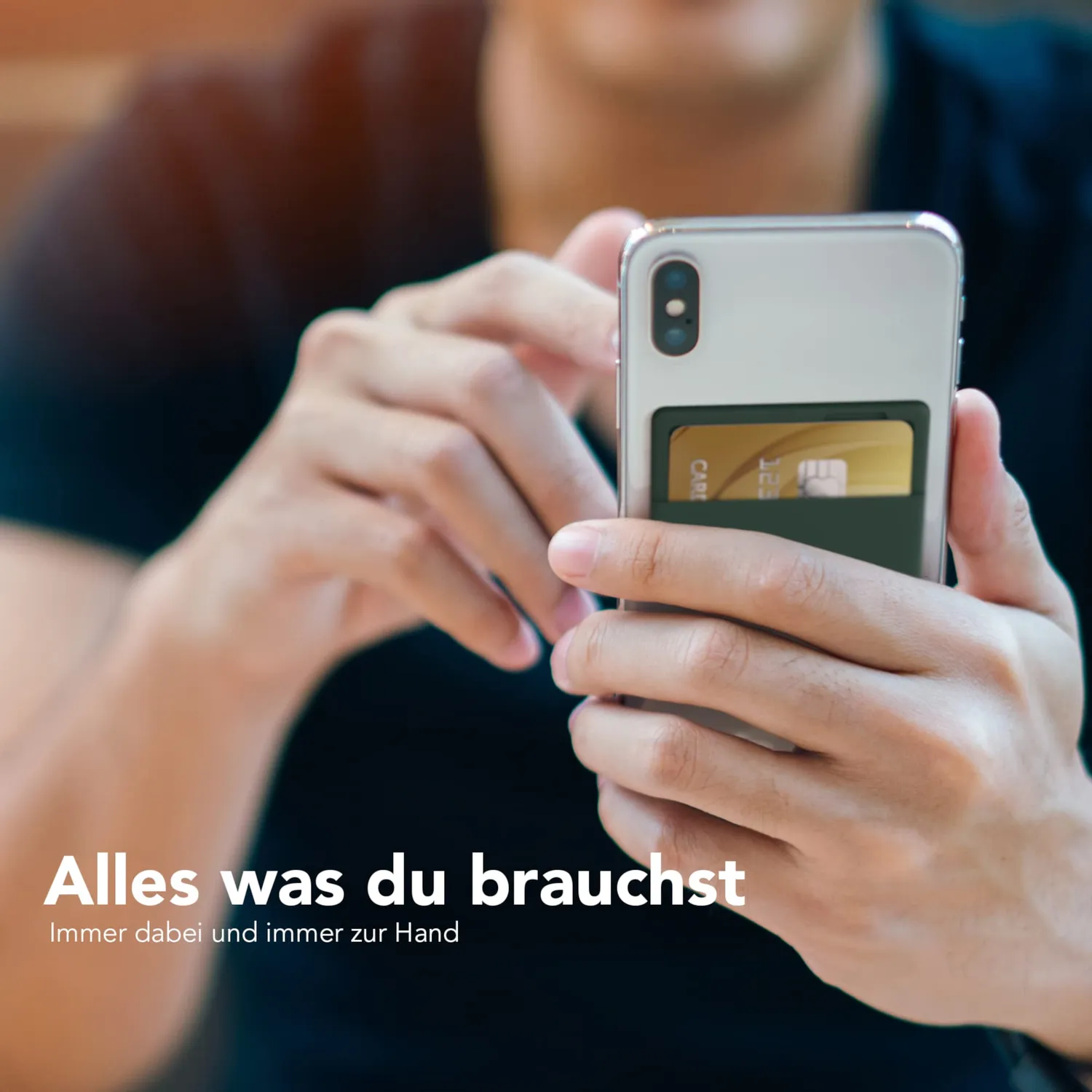 EAZY CASE Silikon Kartenhalter Handy Nacht Grün selbstklebend
