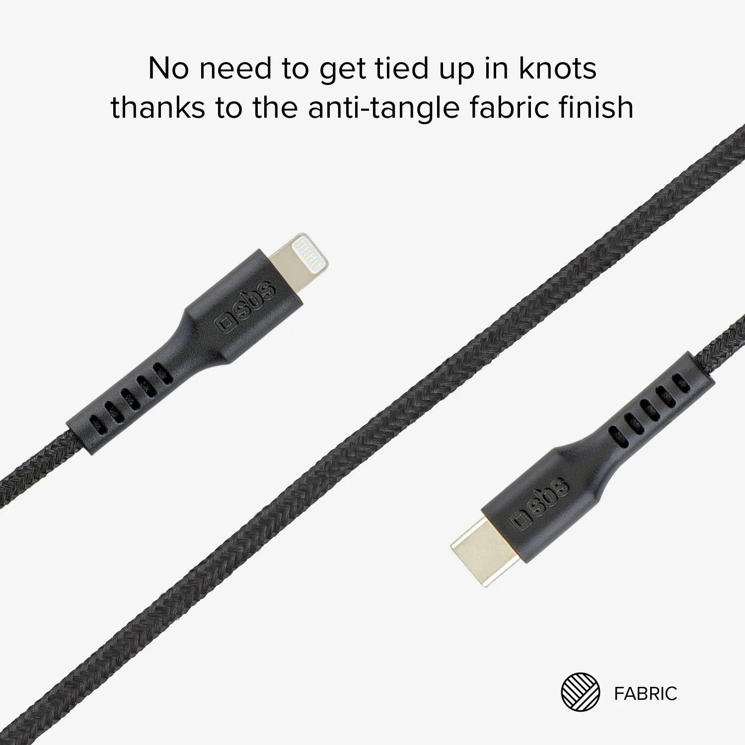 SBS Lightning USB-C Ladekabel 2m Magnet MFi