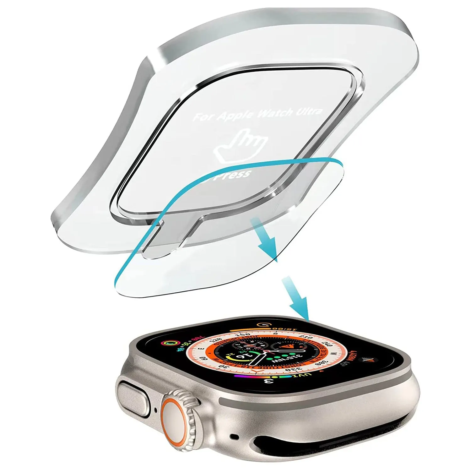 arktis Crystal Clear Apple Watch Ultra Panzerglas 49mm 2er